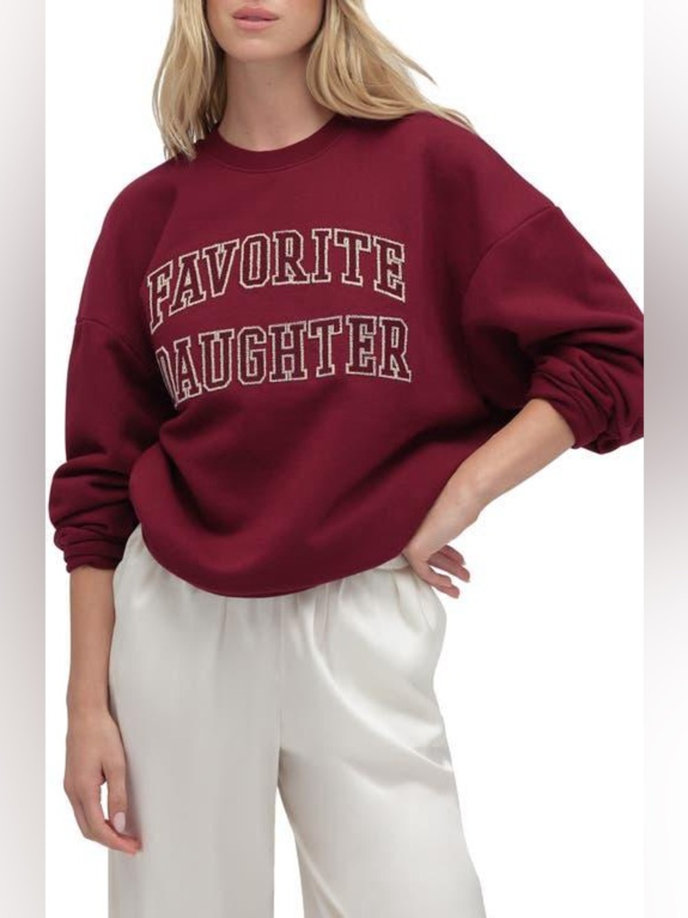 NWT Favorite Daughter Collegiate Embroidery Logo Sweatshirt - Picture 2 of 5